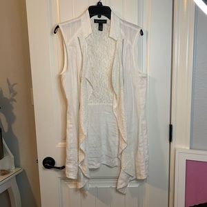 Linen and Lace Long Flowy Vest